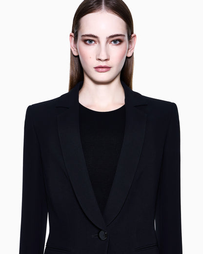 Single-breasted silk-cady jacket