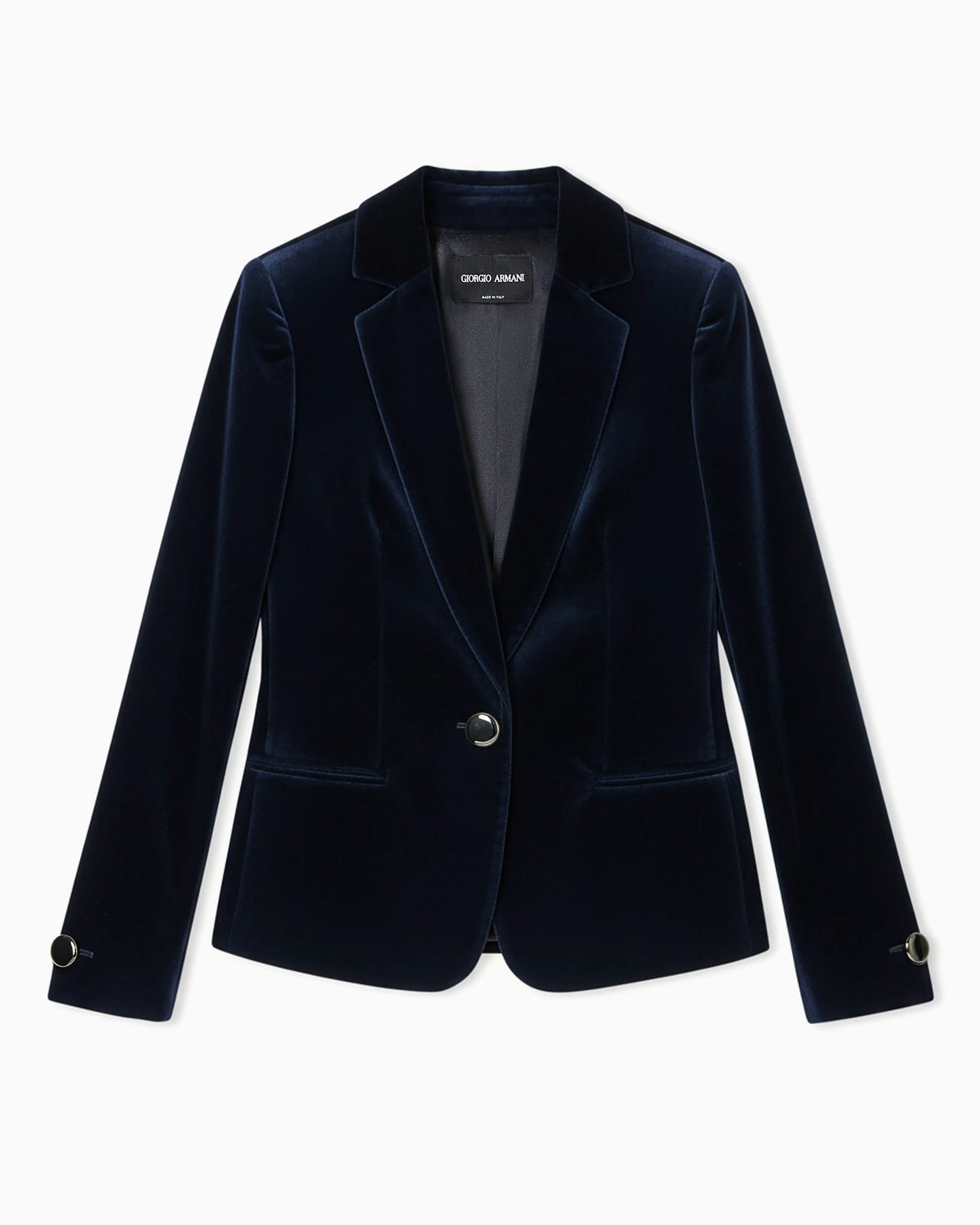 Single-breasted jacket in stretch velvet