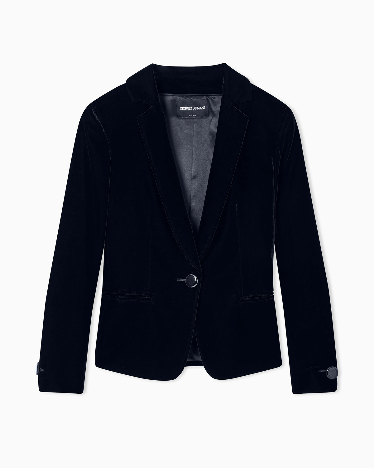 Single-breasted jacket in stretch velvet