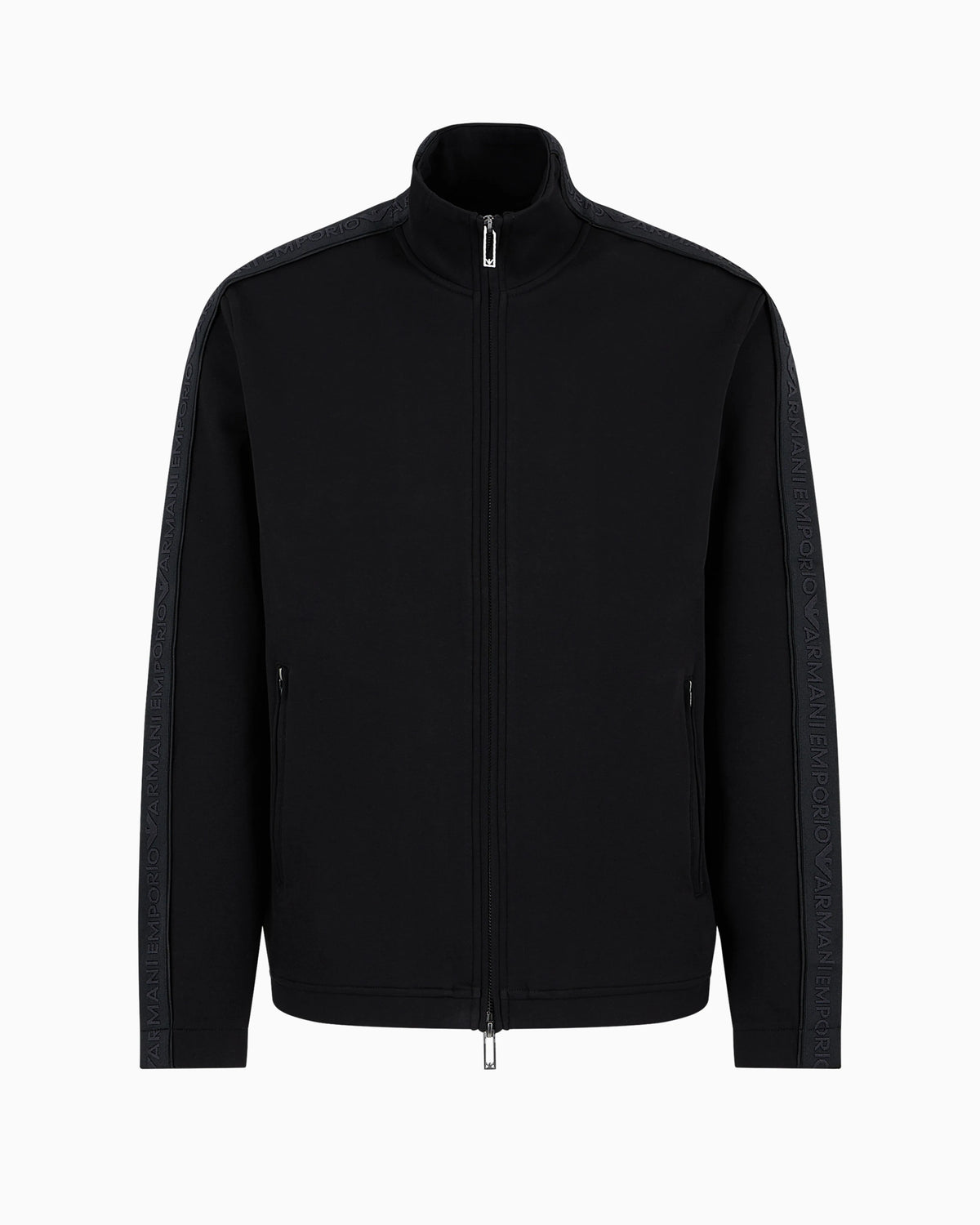 Double-jersey full-zip sweatshirt with logo tape