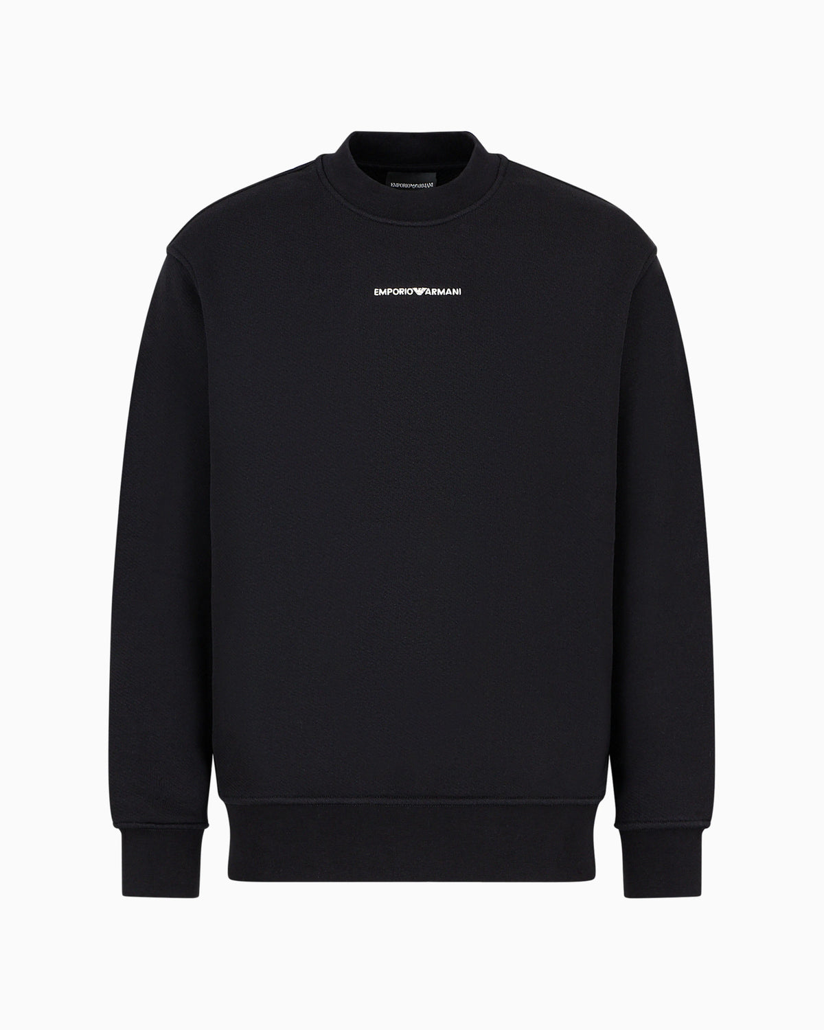 Jersey sweatshirt with diagonal weave and logo embroidery