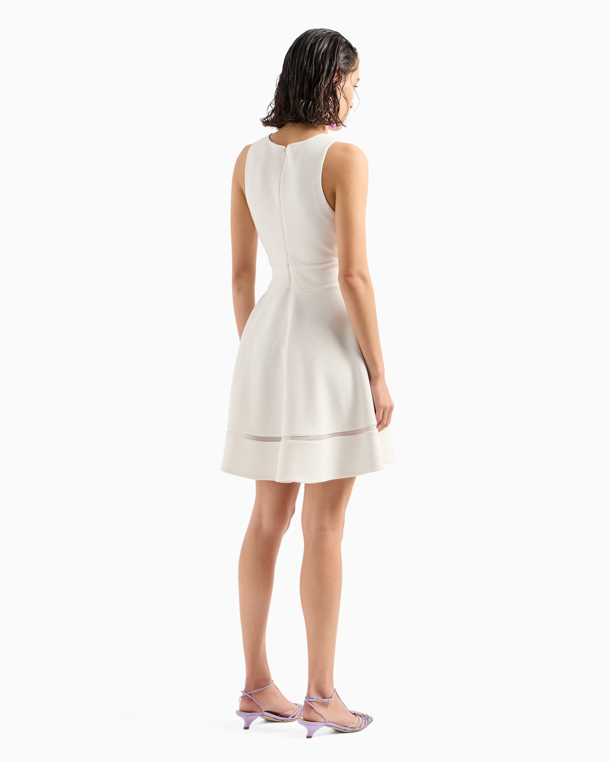 Ottoman jersey flared dress