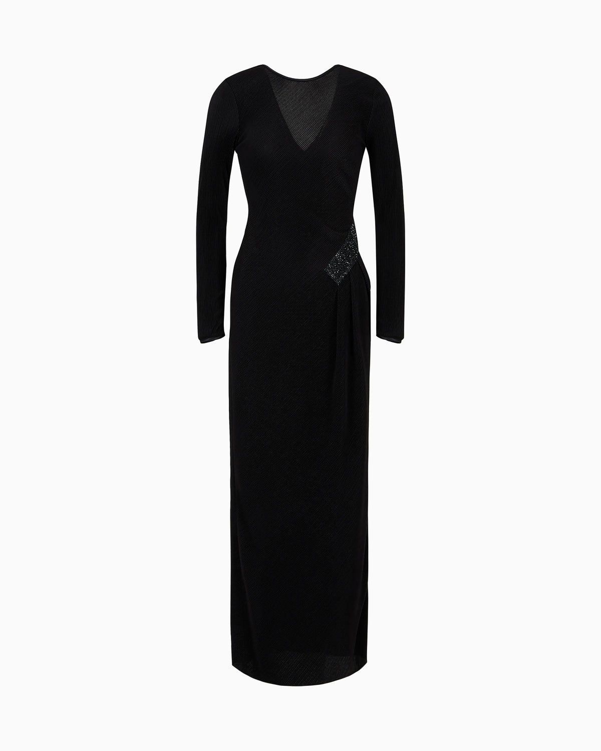 Long dress in pleated jersey
