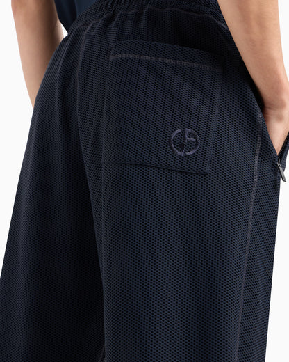Stretch jersey flat-front trousers