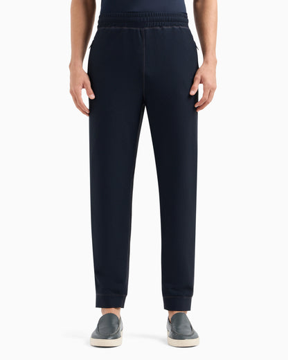 Stretch jersey flat-front trousers