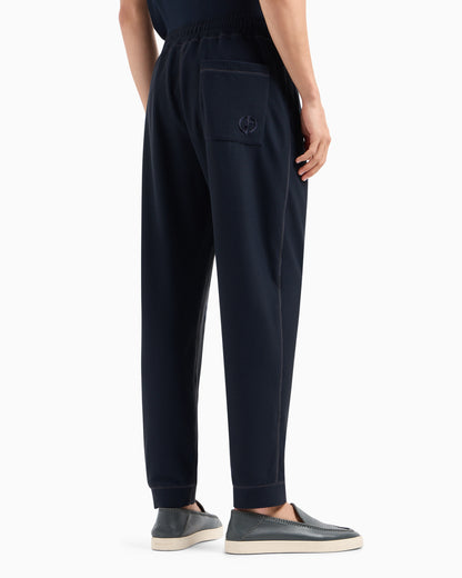 Stretch jersey flat-front trousers