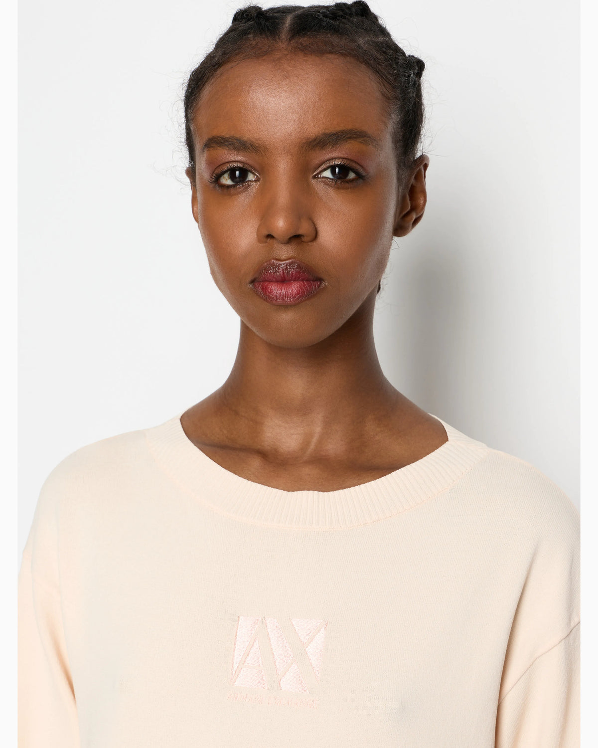 Boucle crew neck sweater