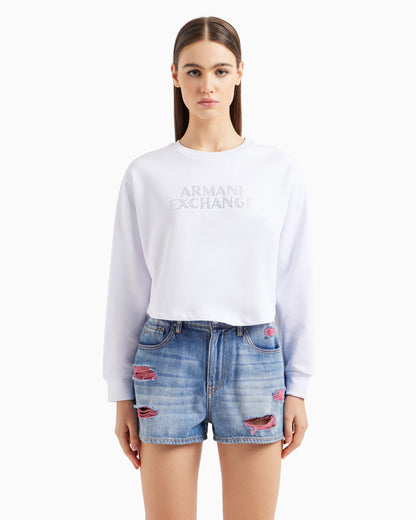 Stretch fabric zip-up hoodie