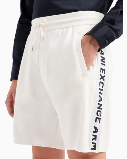 Shorts in jacquard fabric with logo tape