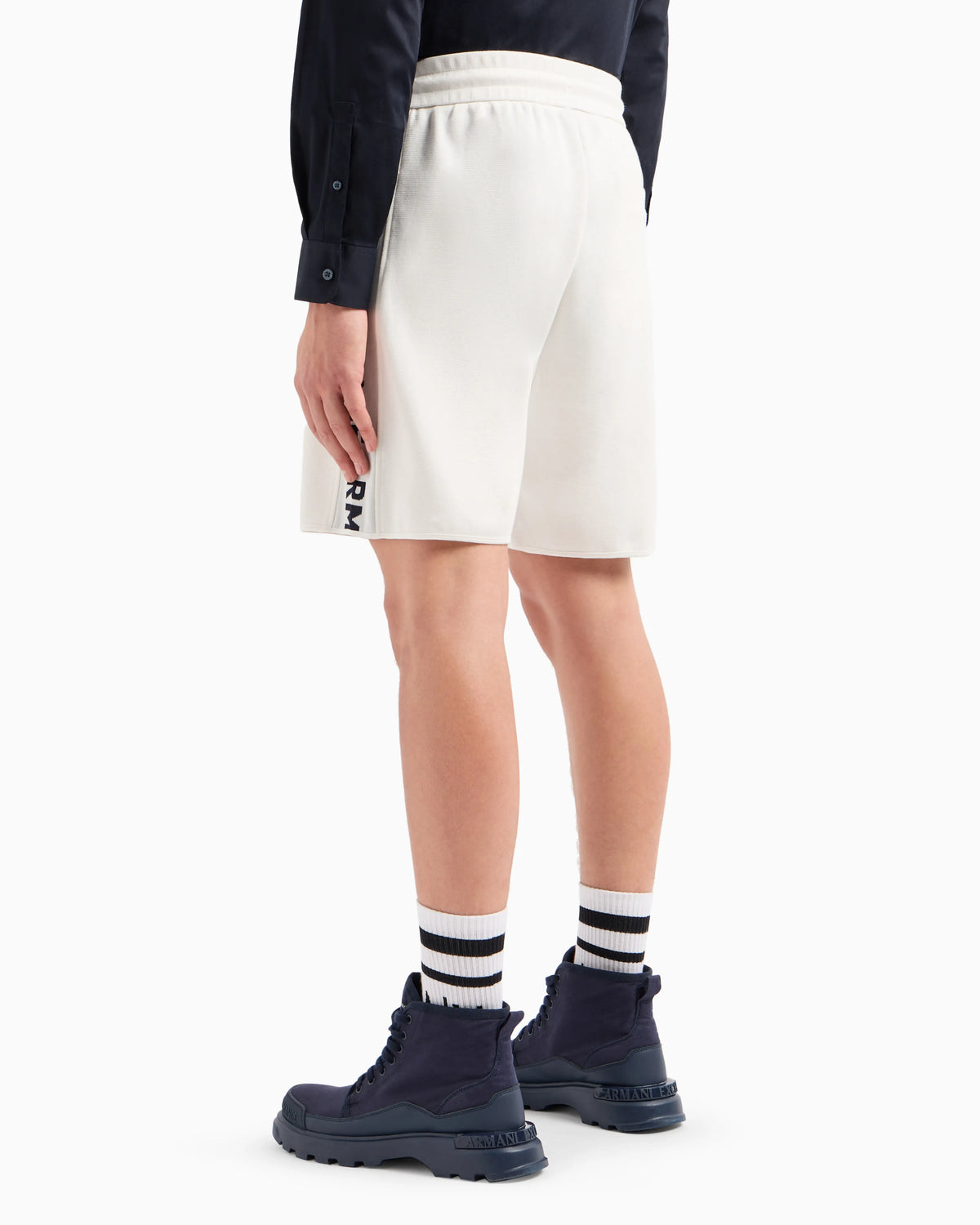 Shorts in jacquard fabric with logo tape