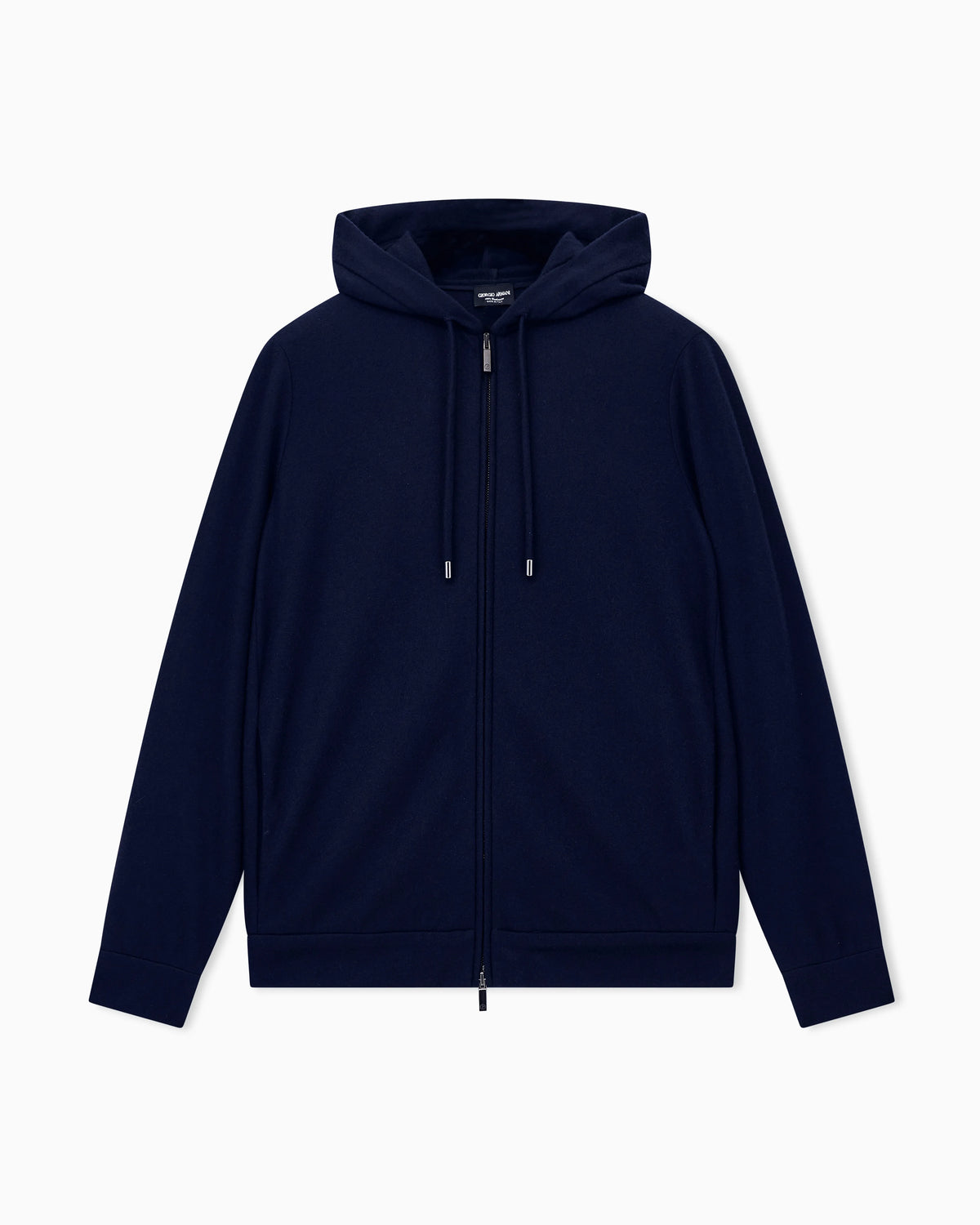 Cashmere Jersey Hoodie with Front Zipper
