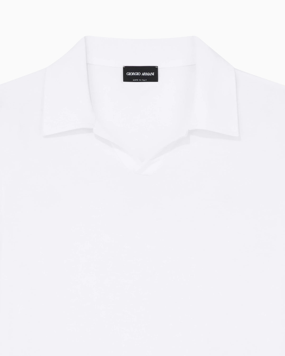 Stretch polo in viscose jersey with buttonless collar