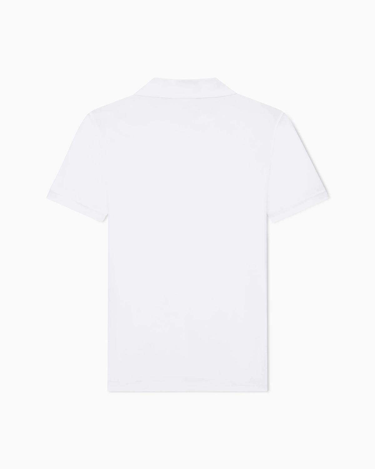 Stretch polo in viscose jersey with buttonless collar