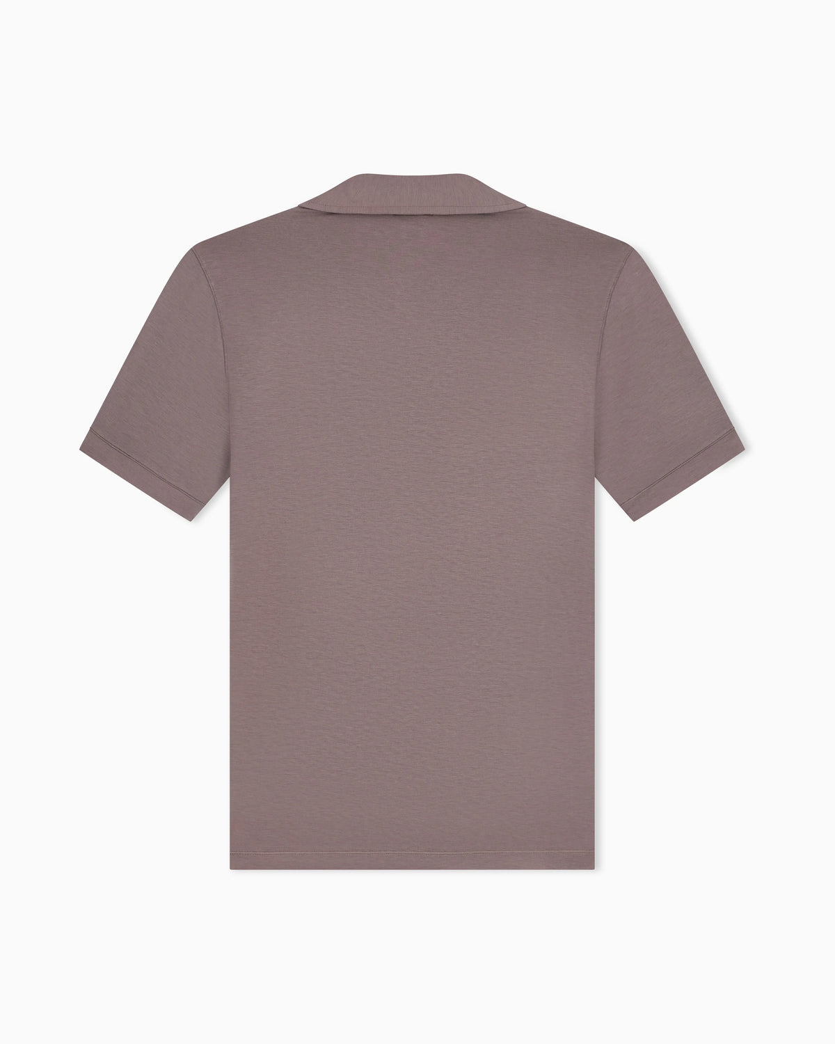 Stretch polo in viscose jersey with buttonless collar