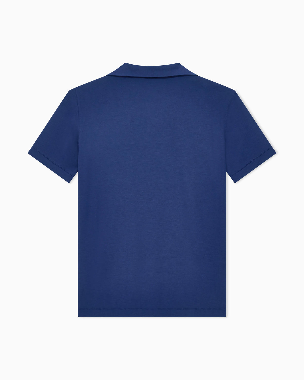Stretch polo in viscose jersey with buttonless collar