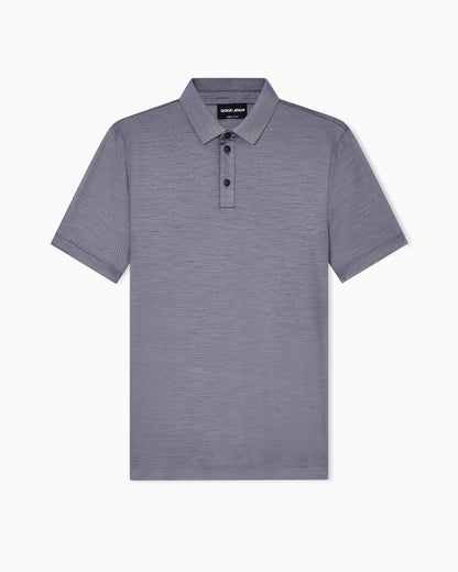 Pure virgin-wool piqué polo shirt