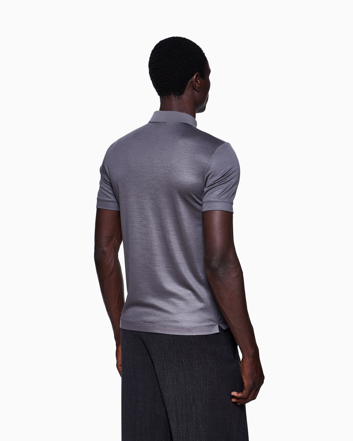 Pure virgin-wool piqué polo shirt