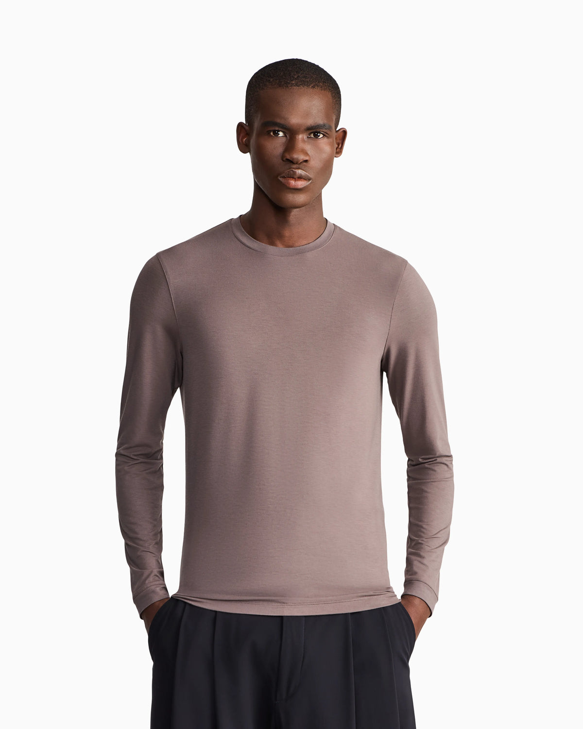 Long sleeve jumper in stretch viscose