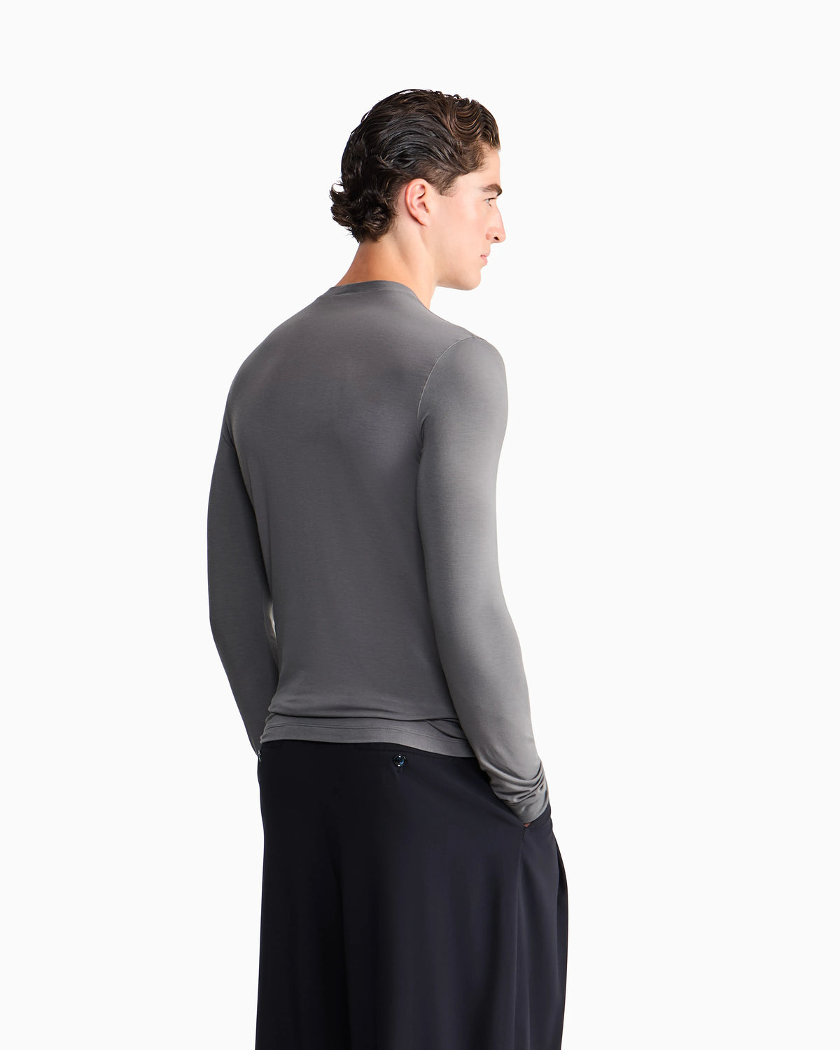 Long sleeve jumper in stretch viscose