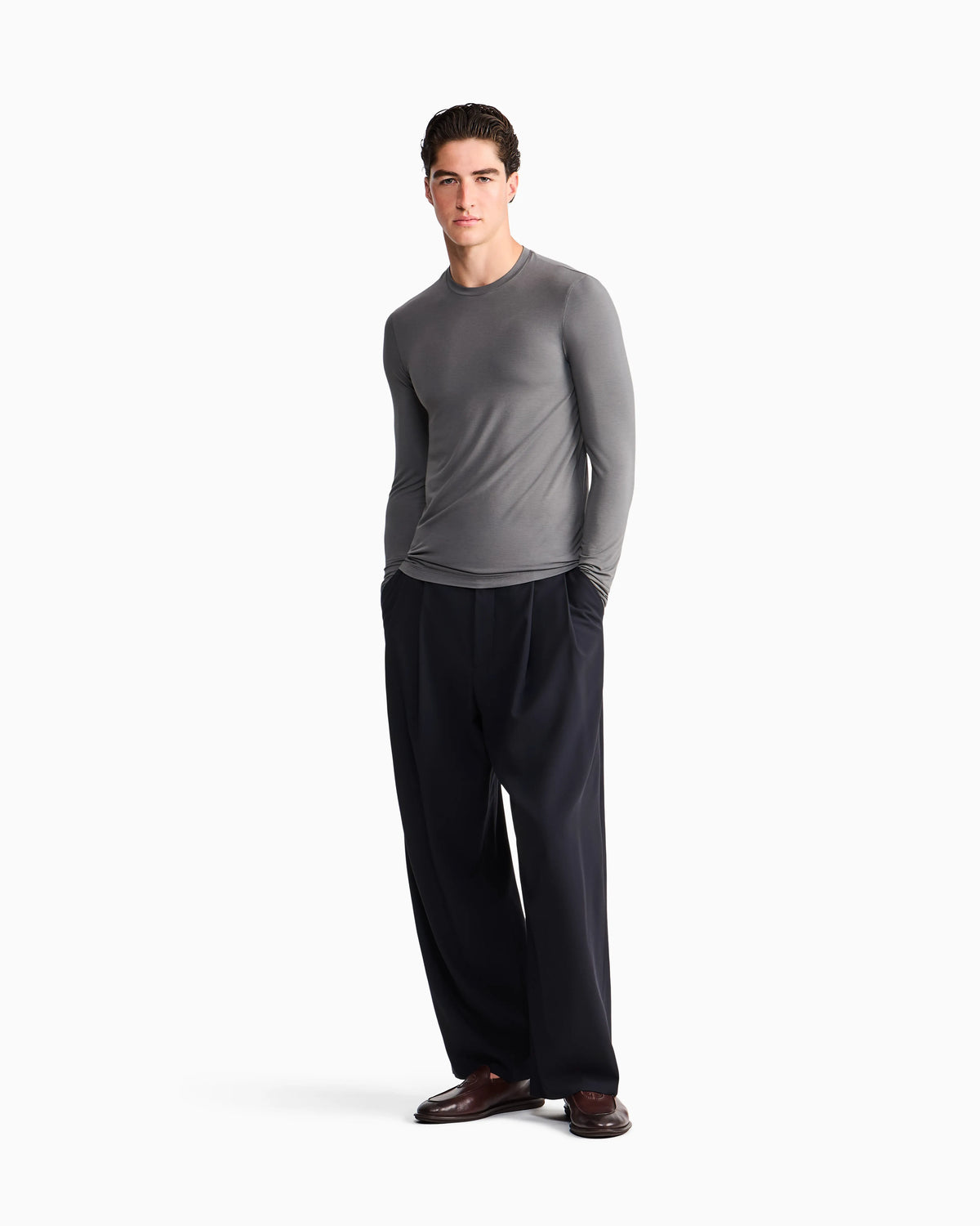 Long sleeve jumper in stretch viscose