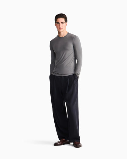 Long sleeve jumper in stretch viscose