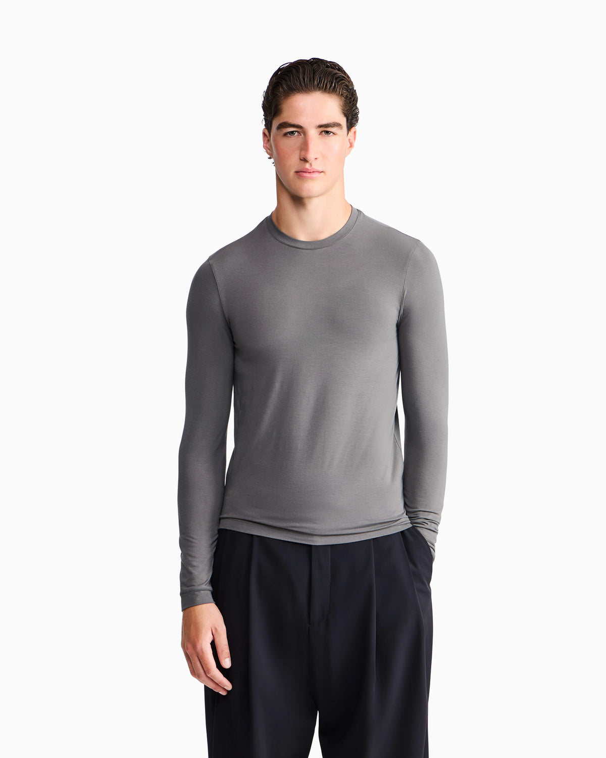 Long sleeve jumper in stretch viscose