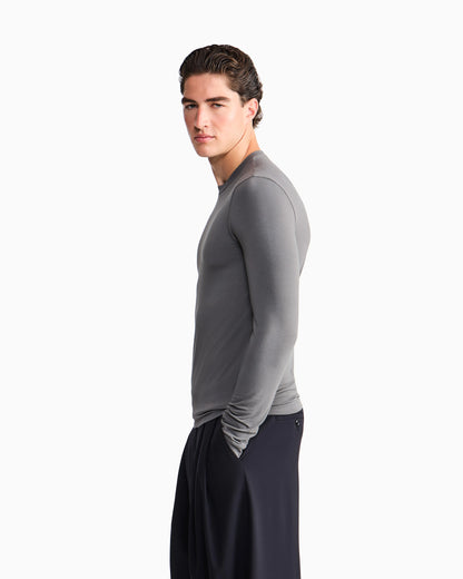 Long sleeve jumper in stretch viscose
