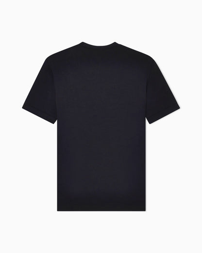 Crew-neck T-shirt in stretch viscose jersey with embroidery