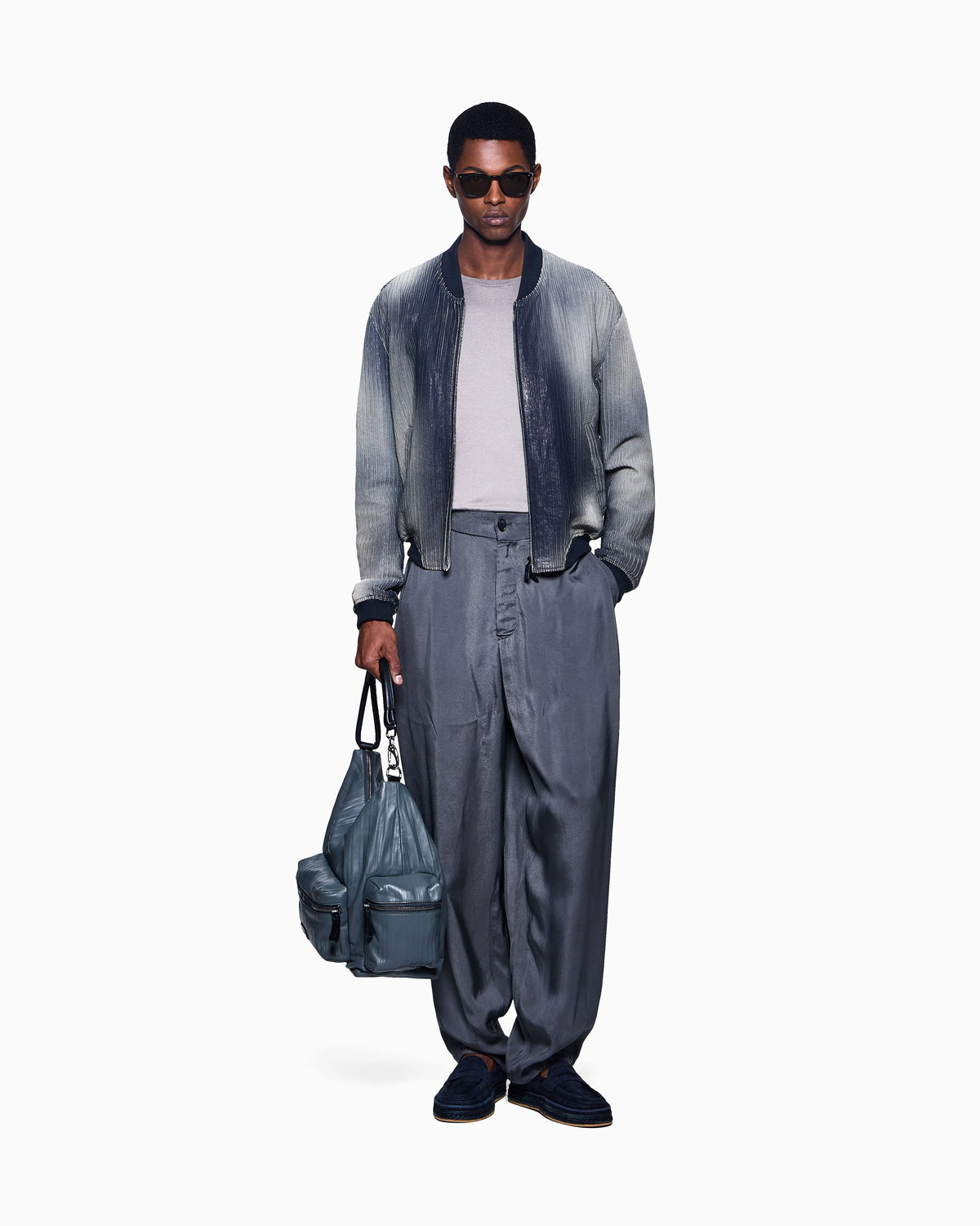 Long-sleeved, crew-neck jumper in silk and cotton