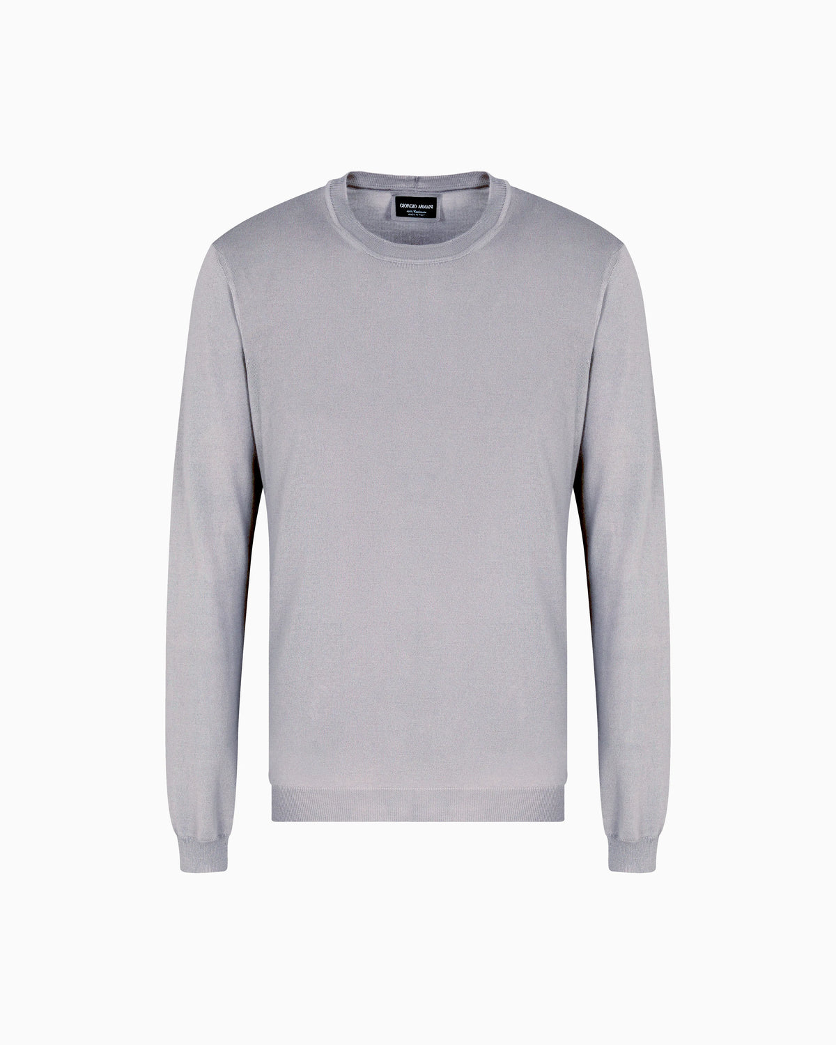 Long-sleeved, crew-neck jumper in silk and cotton