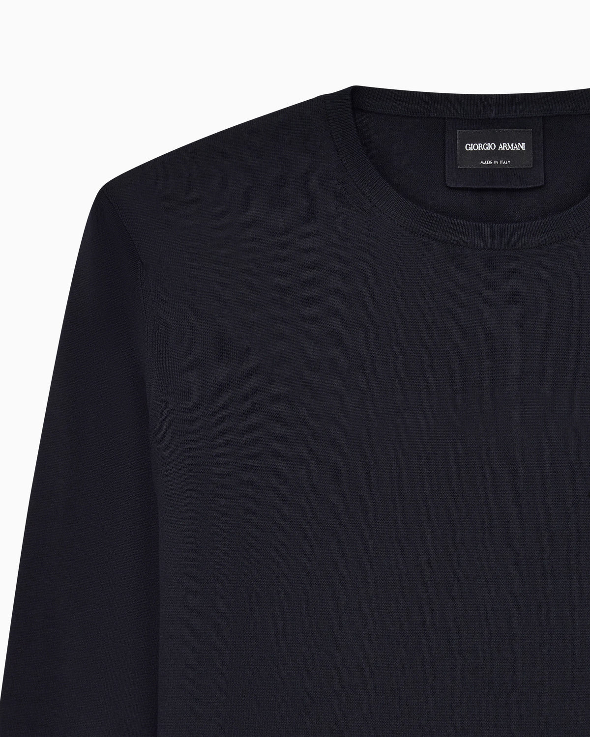 Long-sleeved, crew-neck jumper in silk and cotton