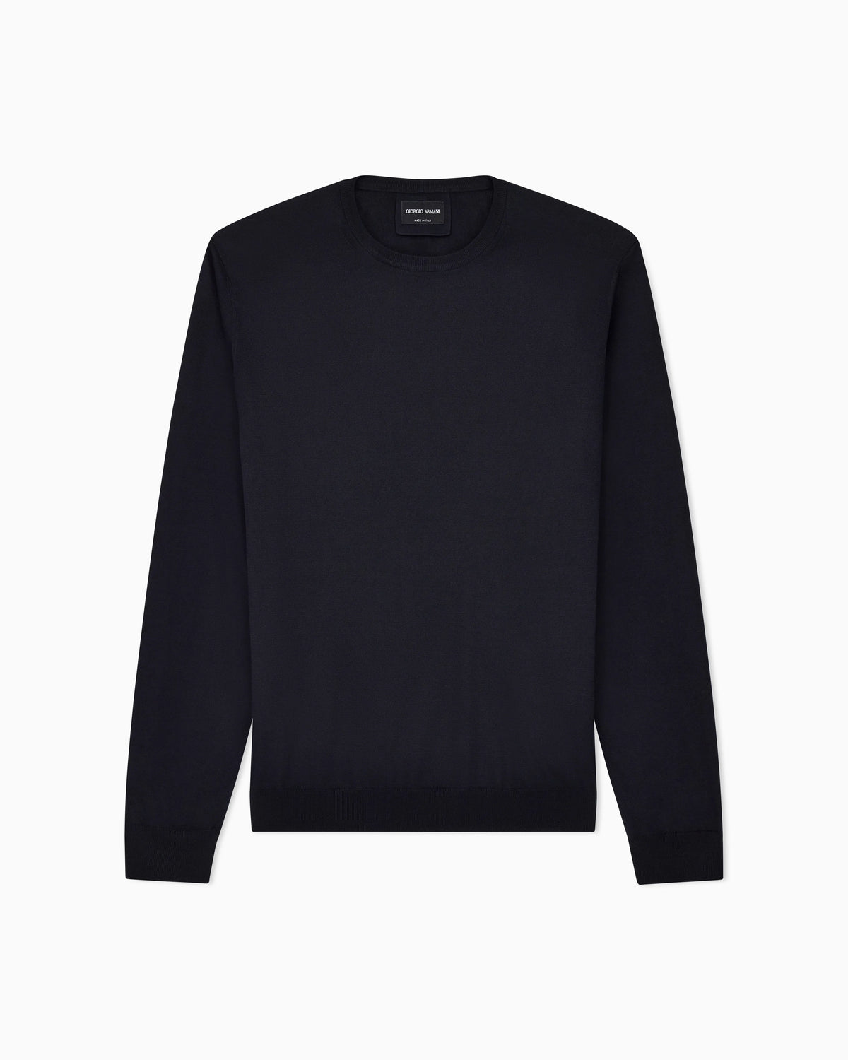Long-sleeved, crew-neck jumper in silk and cotton