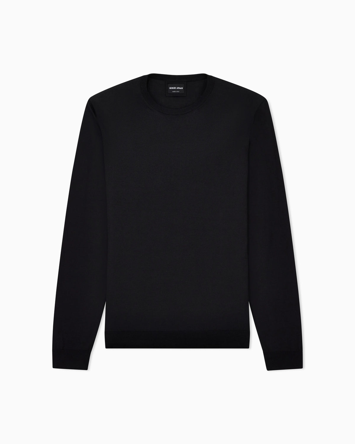Long-sleeved, crew-neck jumper in silk and cotton