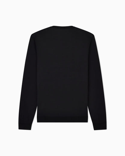 Long-sleeved, crew-neck jumper in silk and cotton