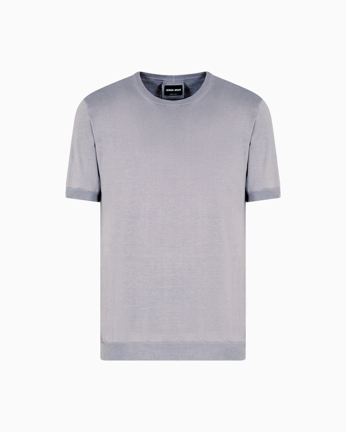 Short-sleeved, crew-neck jumper in silk and cotton