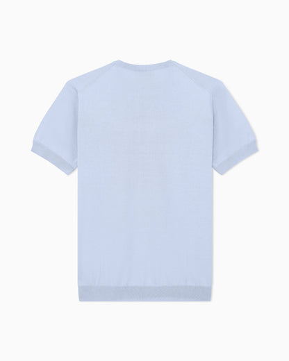 Slim-fit sweater in plain knit silk and cotton