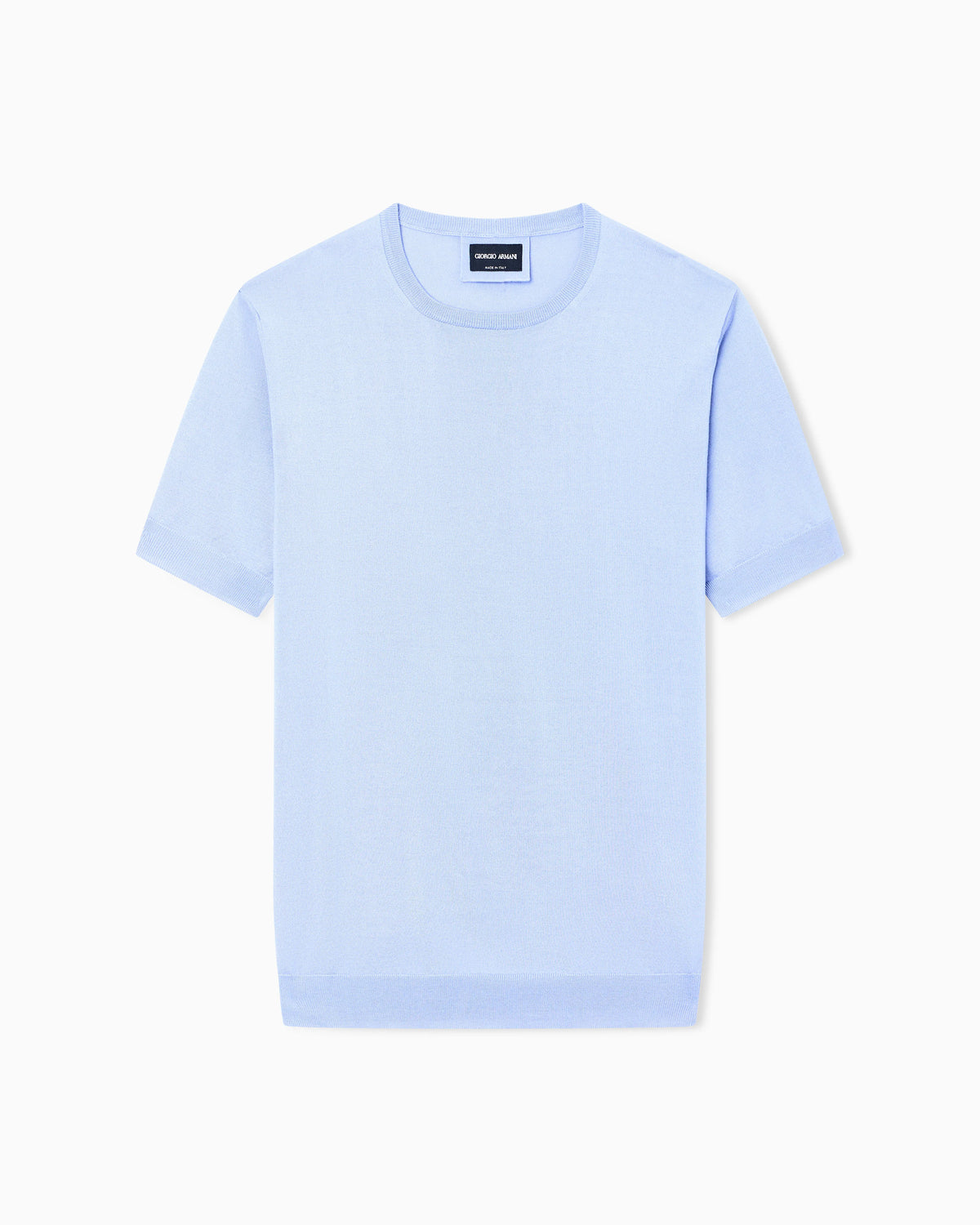 Slim-fit sweater in plain knit silk and cotton