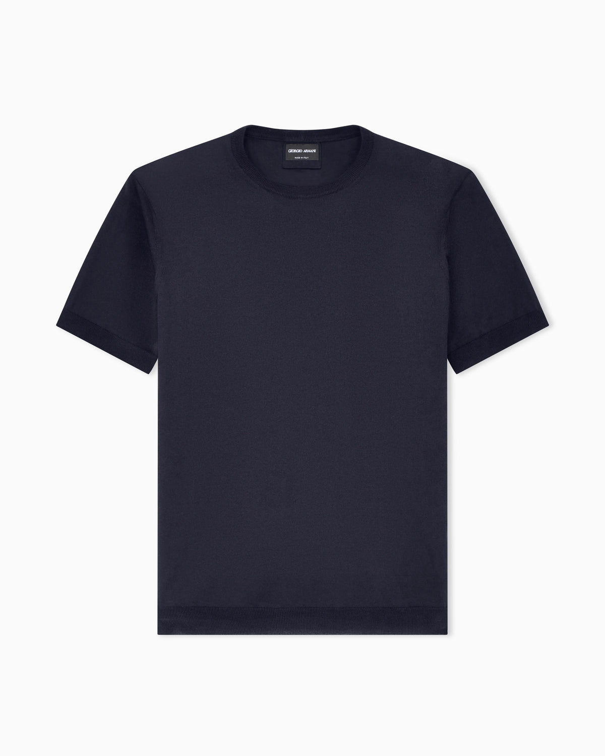 Slim-fit sweater in plain knit silk and cotton