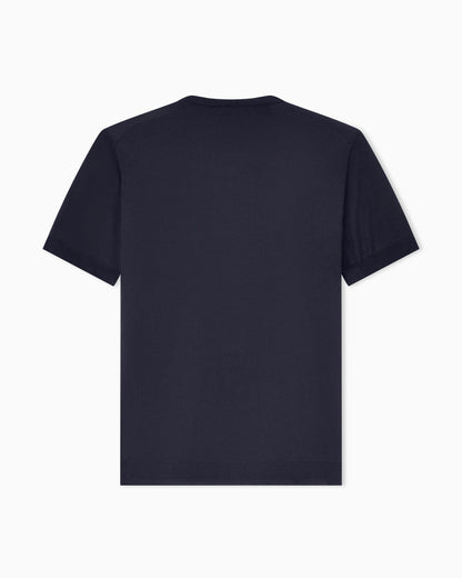 Slim-fit sweater in plain knit silk and cotton