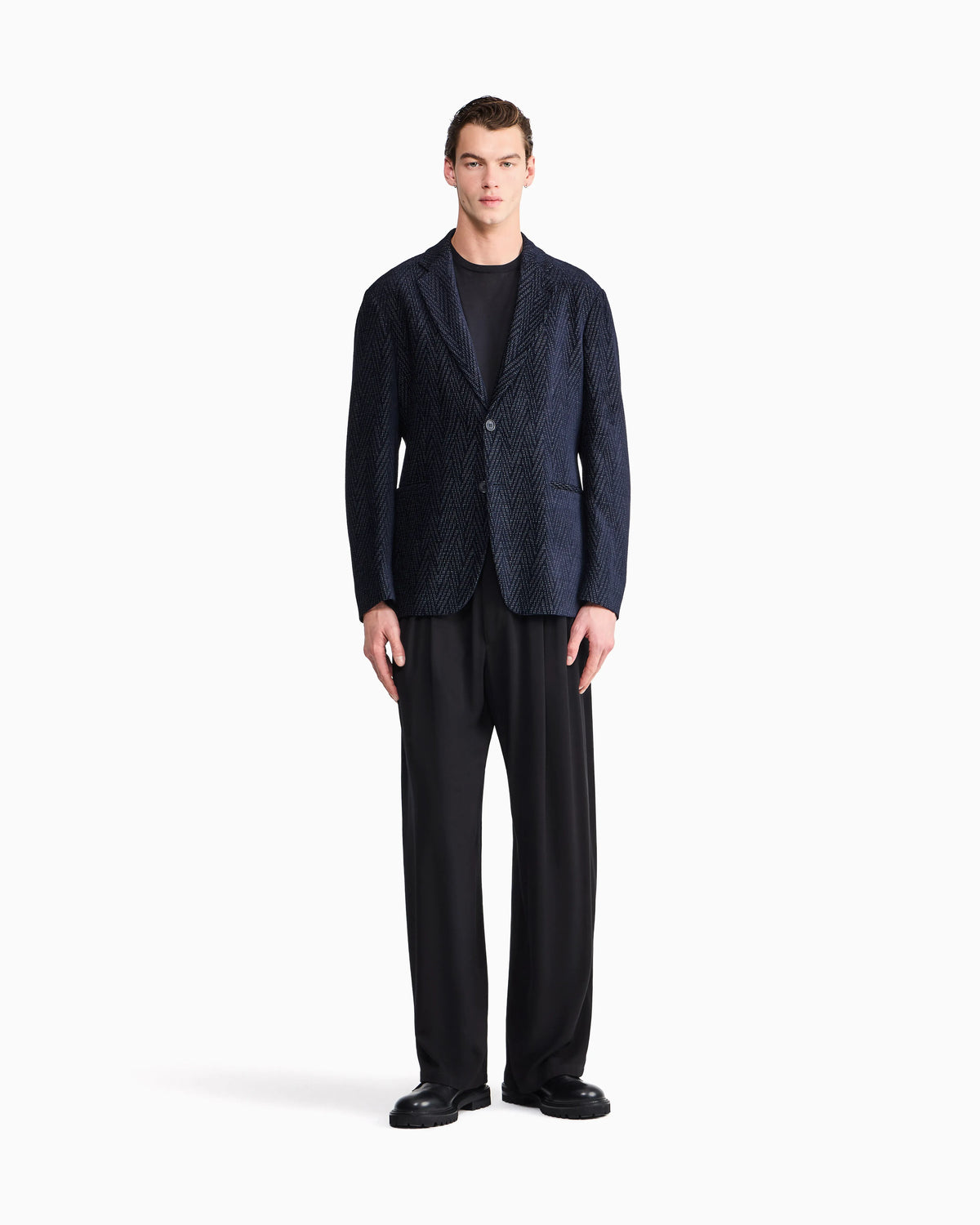 Slim-fit sweater in plain knit silk and cotton