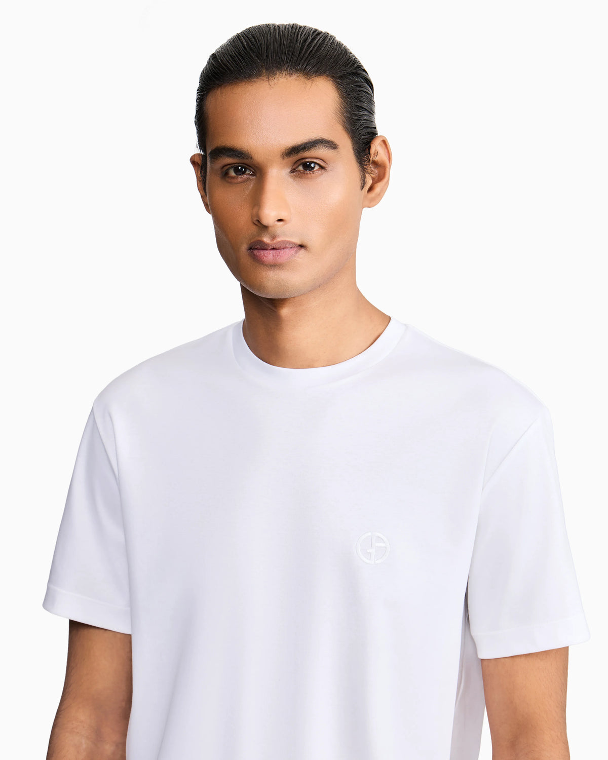 Short-sleeve cotton interlock T-shirt with logo