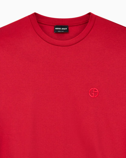 Short-sleeve cotton interlock T-shirt with logo