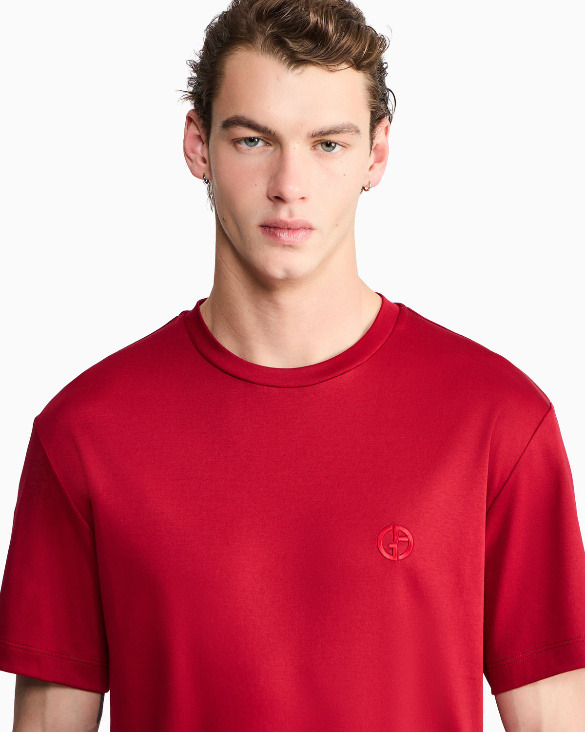 Short-sleeve cotton interlock T-shirt with logo