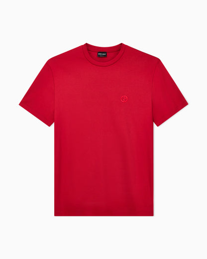 Short-sleeve cotton interlock T-shirt with logo
