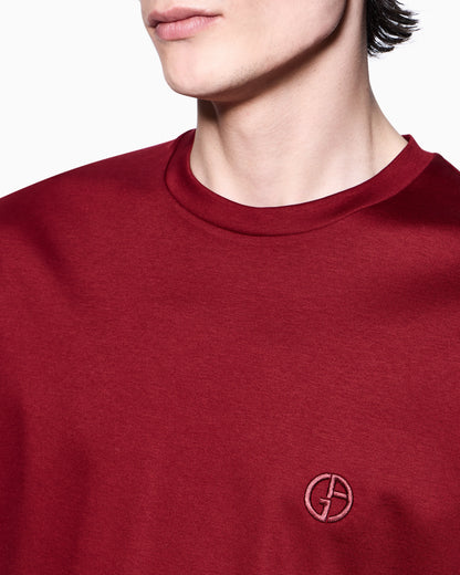 Short-sleeve cotton interlock T-shirt with logo