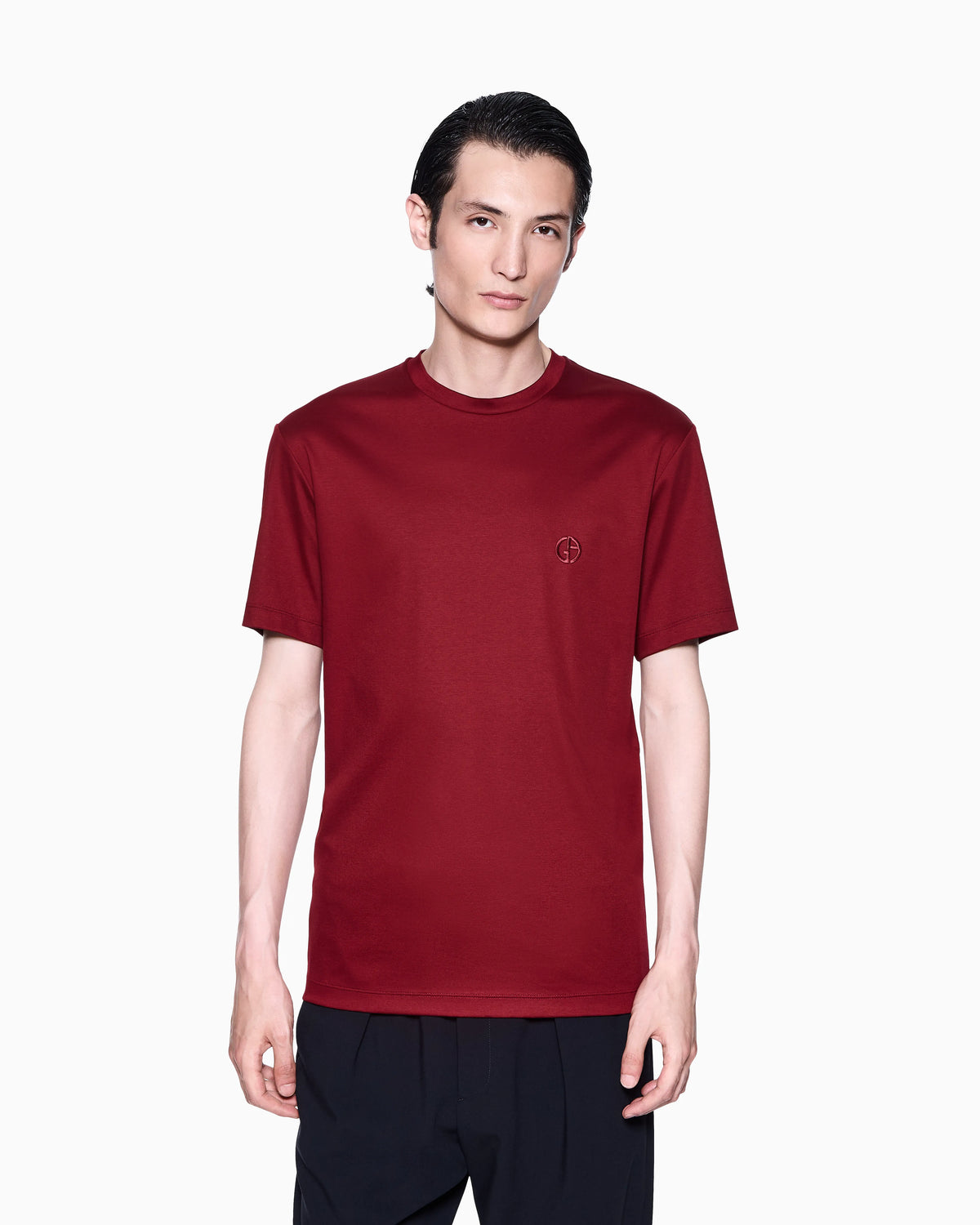 Short-sleeve cotton interlock T-shirt with logo