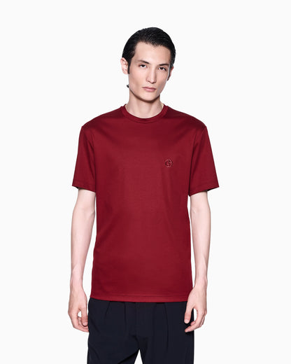 Short-sleeve cotton interlock T-shirt with logo