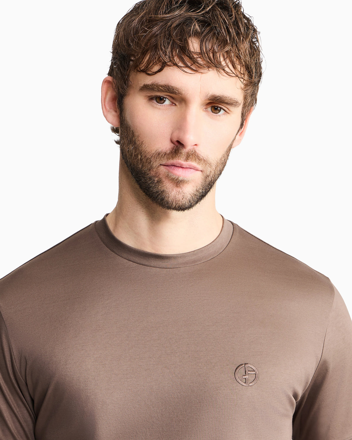 Short-sleeve cotton interlock T-shirt with logo