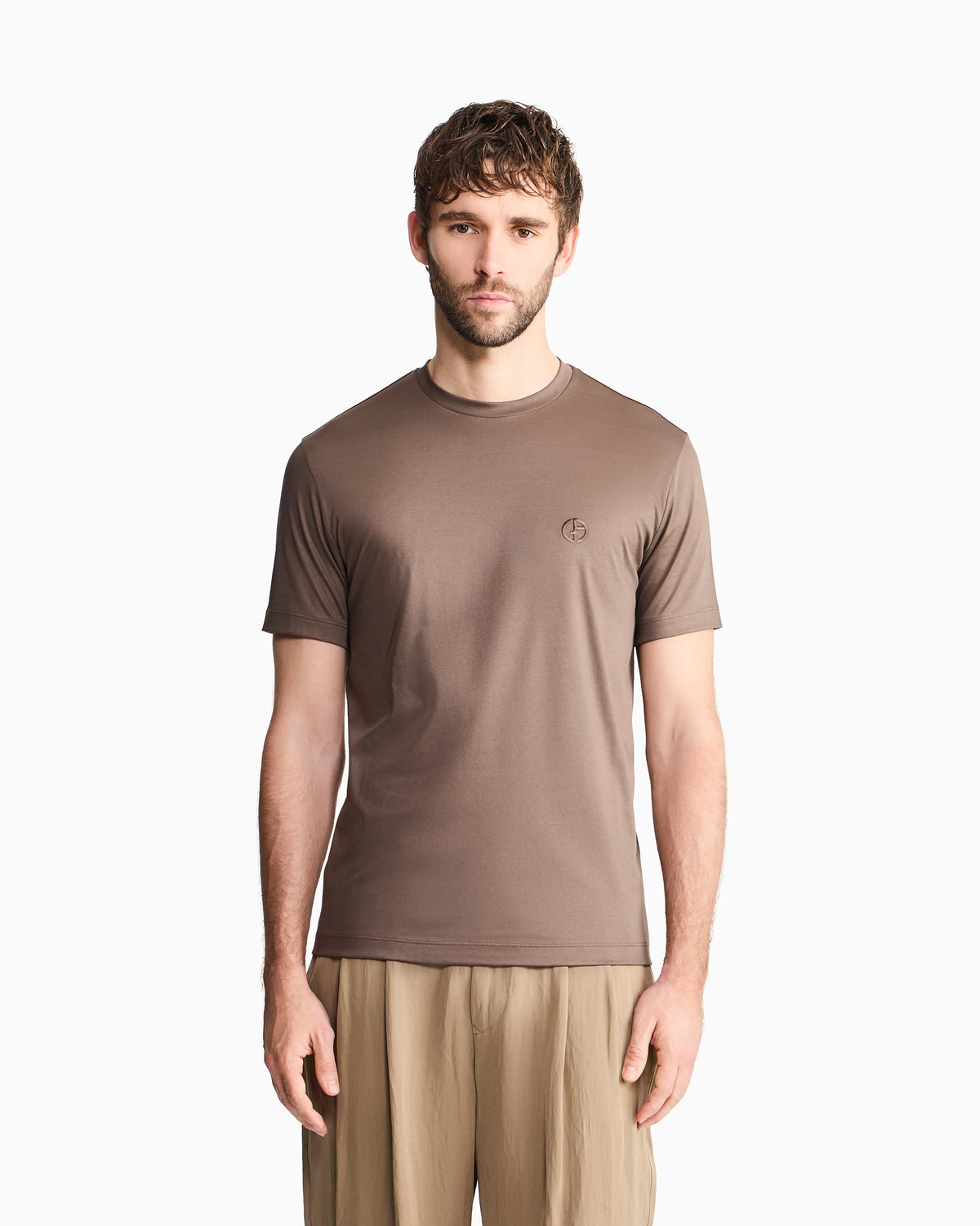 Short-sleeve cotton interlock T-shirt with logo