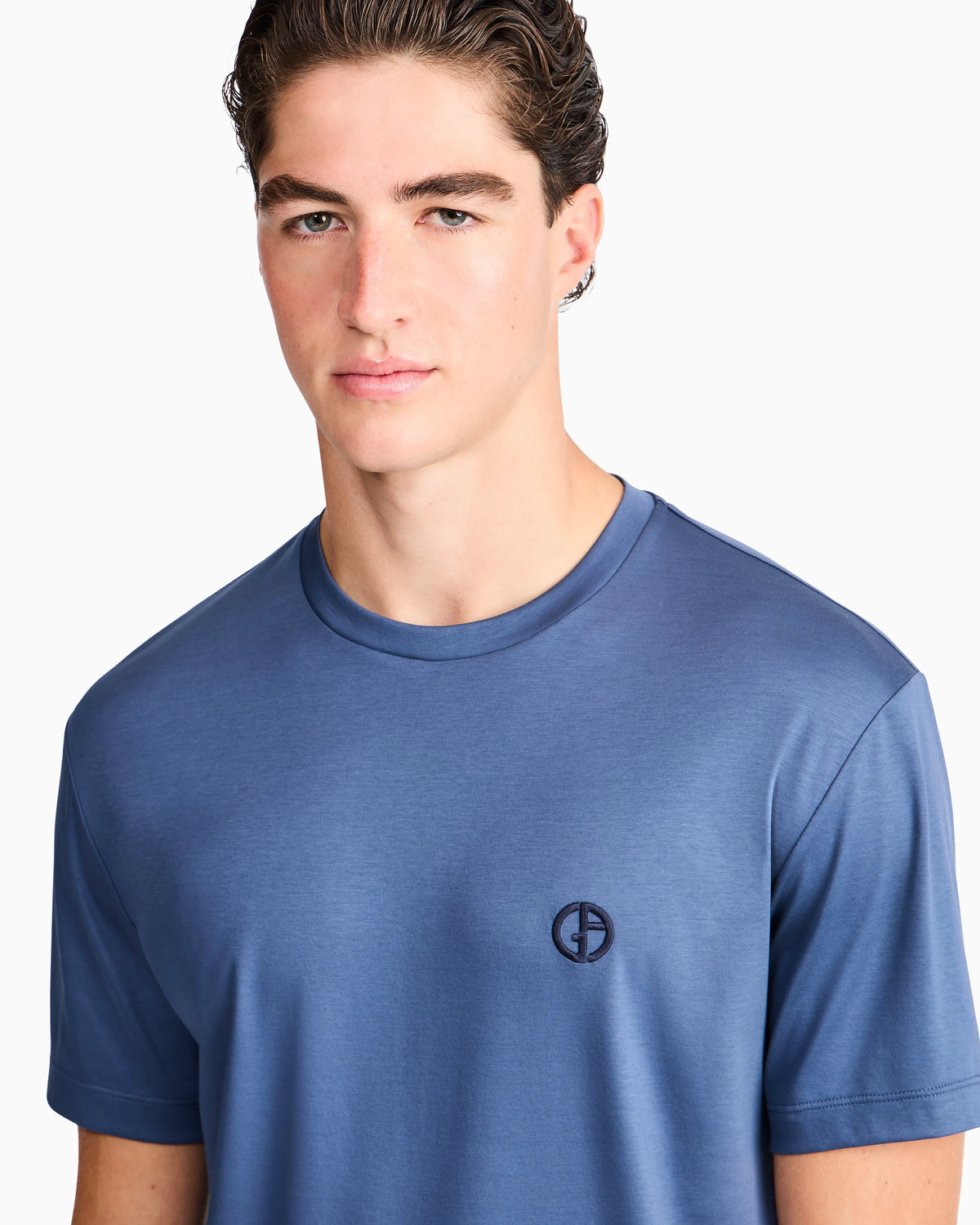 Short-sleeve cotton interlock T-shirt with logo